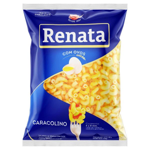 Macarrão Renata Caracolino Com Ovo 500G