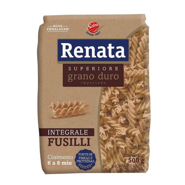 Macarrão Renata grano duro Integral Fusilli 50