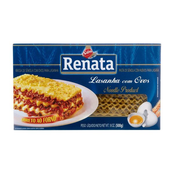 Macarrão Renata Lasanha Com Ovo 500G.